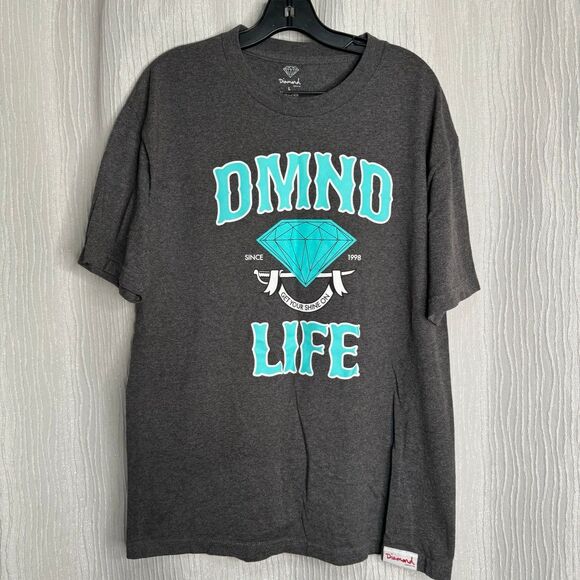 Diamond Supply Co Gray Dmnd‎ Life Get Your Shine On Graphic T-Shirt - Picture 1 of 9